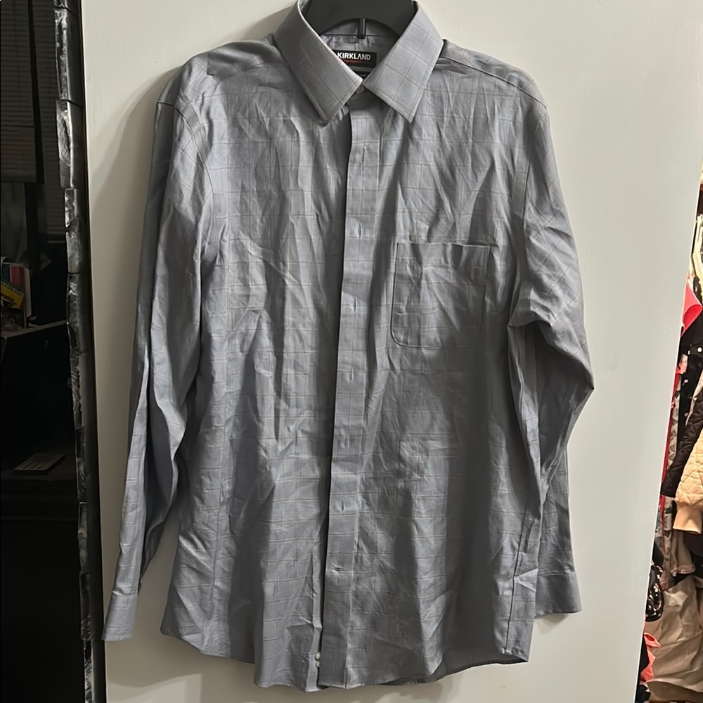 Kirkland Signature Gray Dress Shirt Classic Style